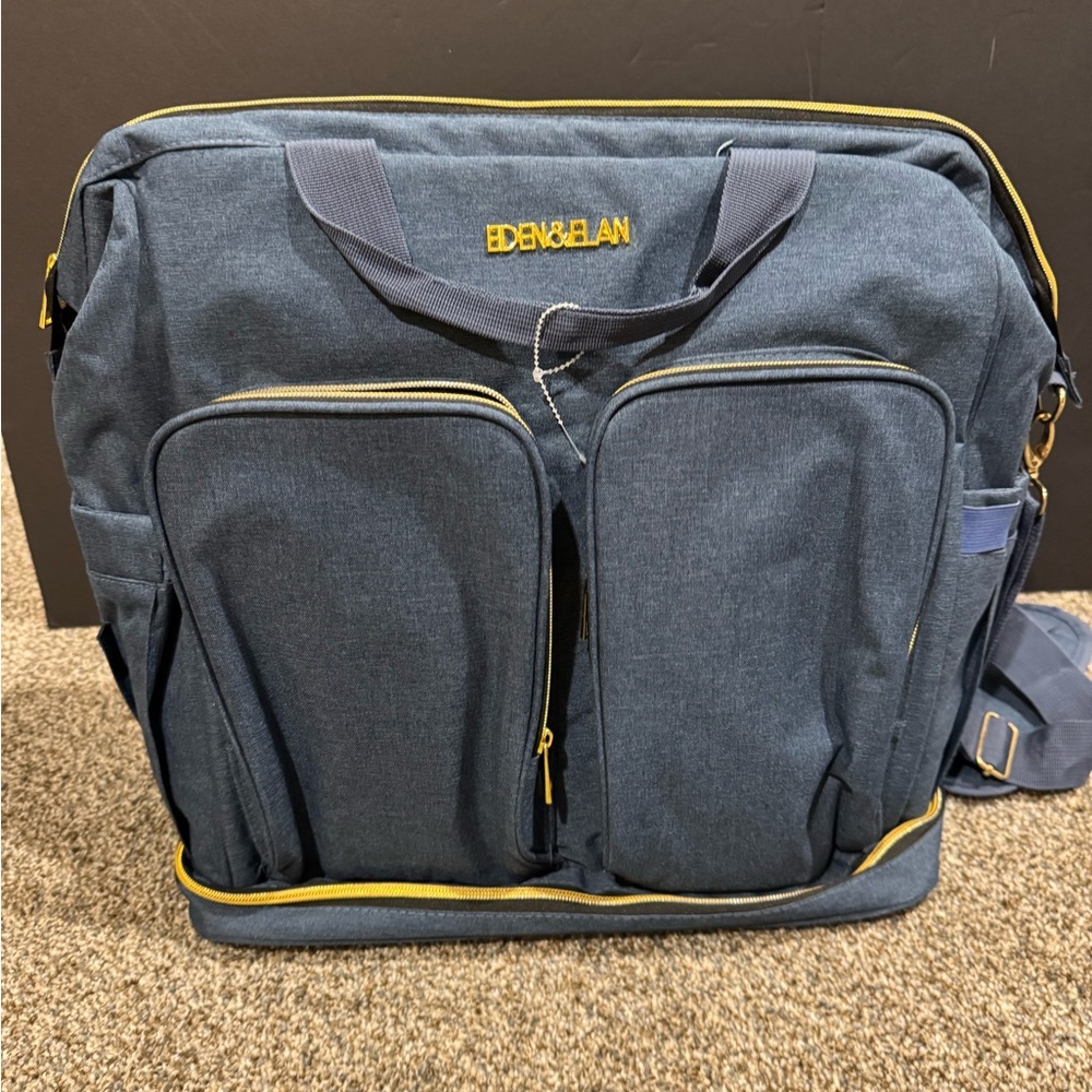 Eden & Elan Diaper Bag Backpack Navy Blue Large Capacity Mint Condition - Picture 2 of 16